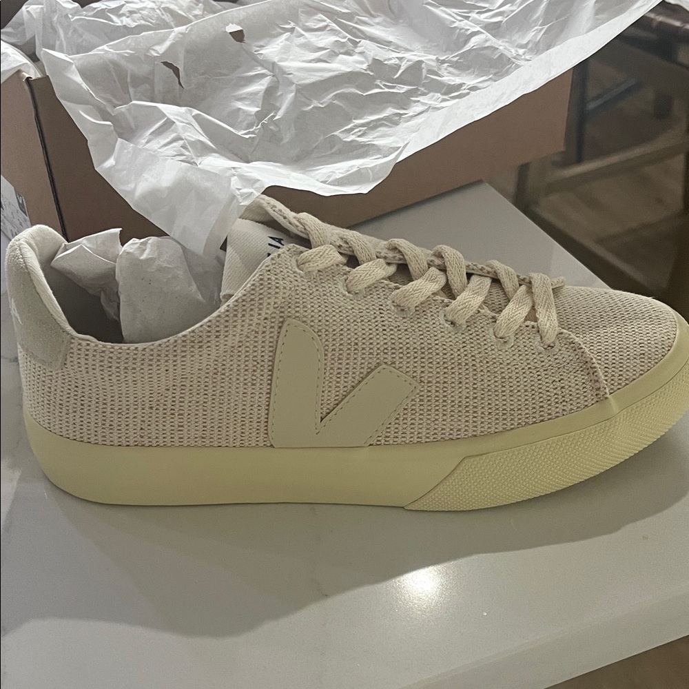 Veja Off-White Knit Sneakers